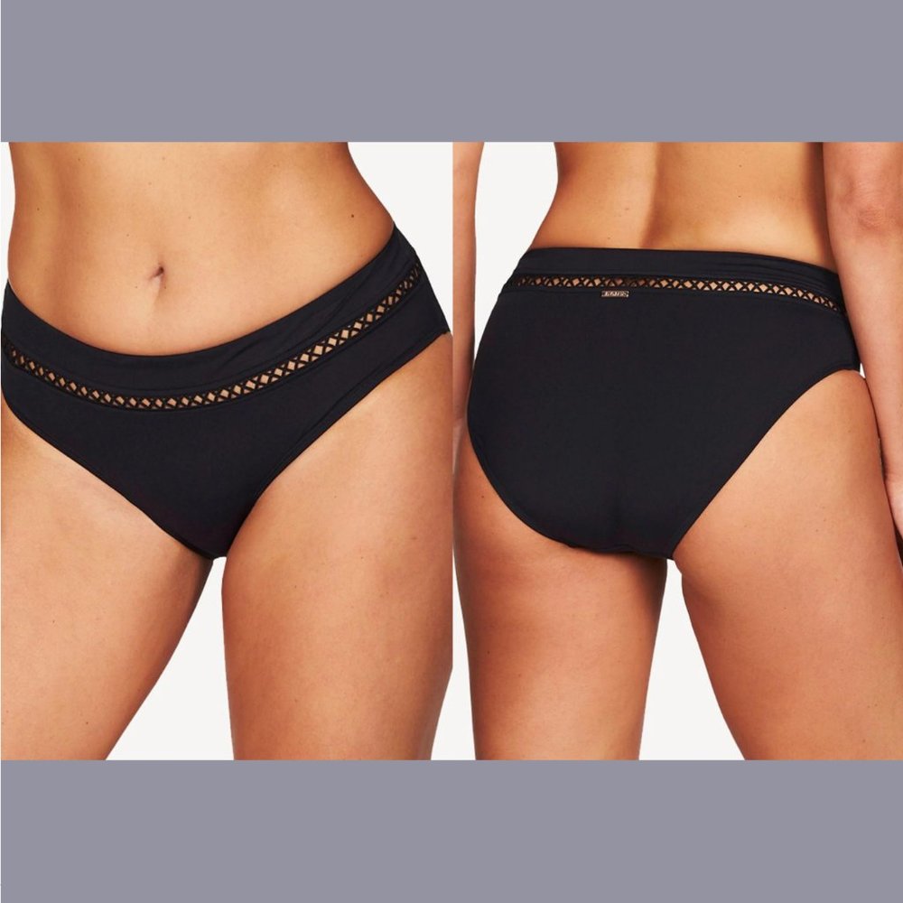 NEW Sea Level [ SZ 8 US ] Lola Cut out Bikini Bottoms‎ in Stitch Black